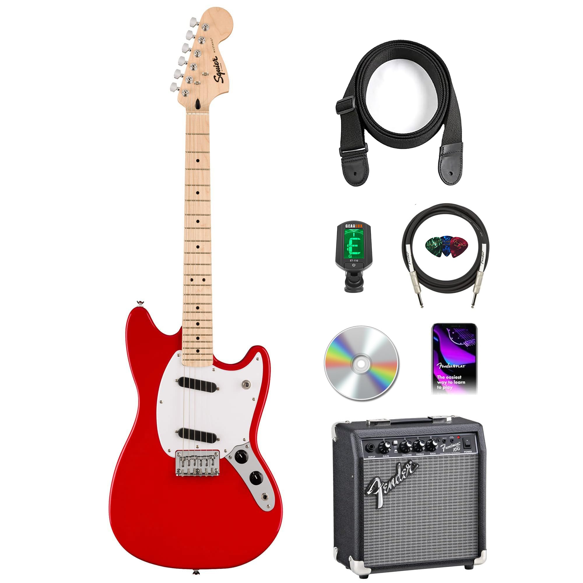 Amazon.com: Fender Squier Sonic Mustang, Maple Fingerboard, SS