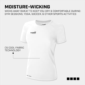 Capelli Sport Women's Women's Workout Top, Short Sleeve Crew Neck Exercise Training Jersey