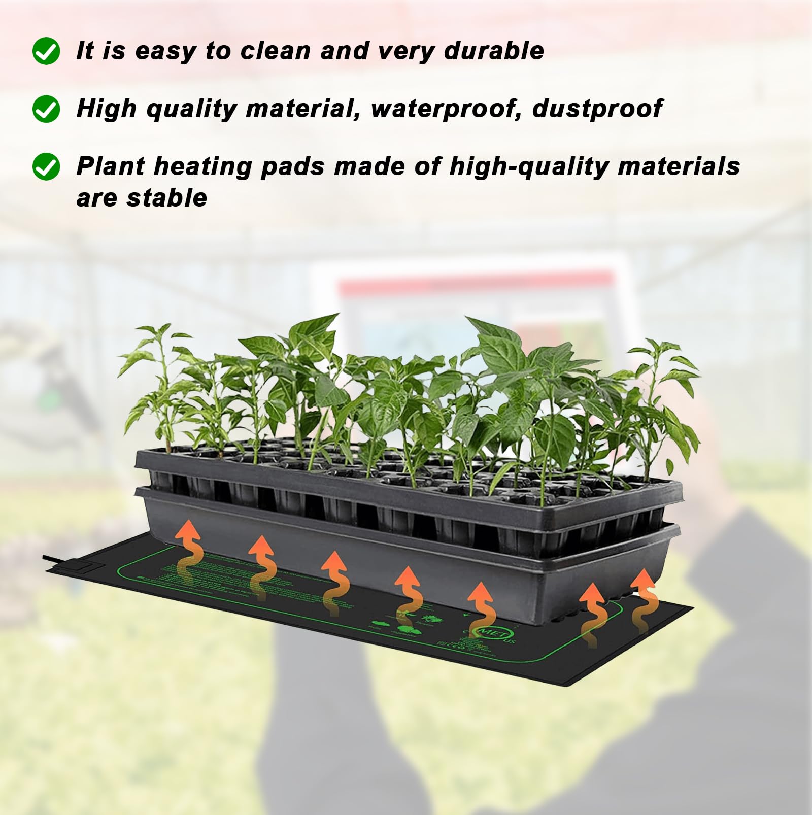 Tappetino Riscaldante Per Piante, Tappetino Riscaldante Per Piantine, Serra Di Germinazione Impermeabile 50 W Tappetino Termico Per Piante Per Germinazione E Regolazione Della Temperatura (50cm*52 Cm)