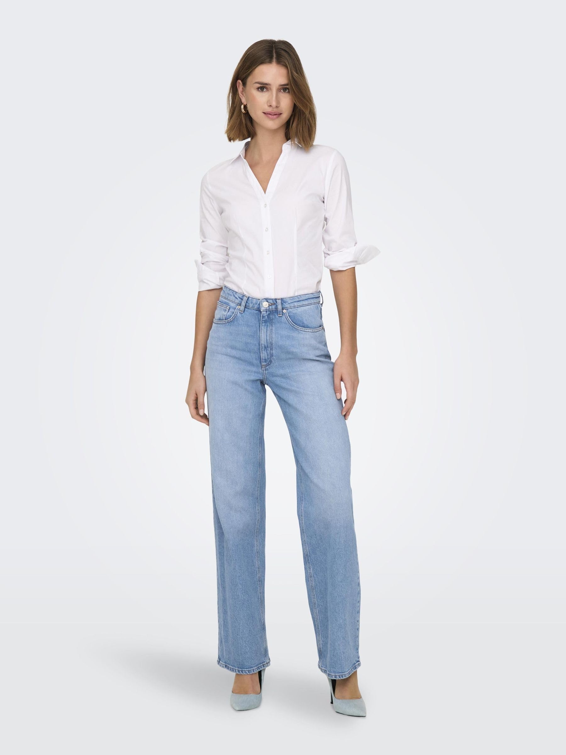 ONLY Jean à Jambe Large ONLJUICY Taille Haute Wide Leg Fit Jeans