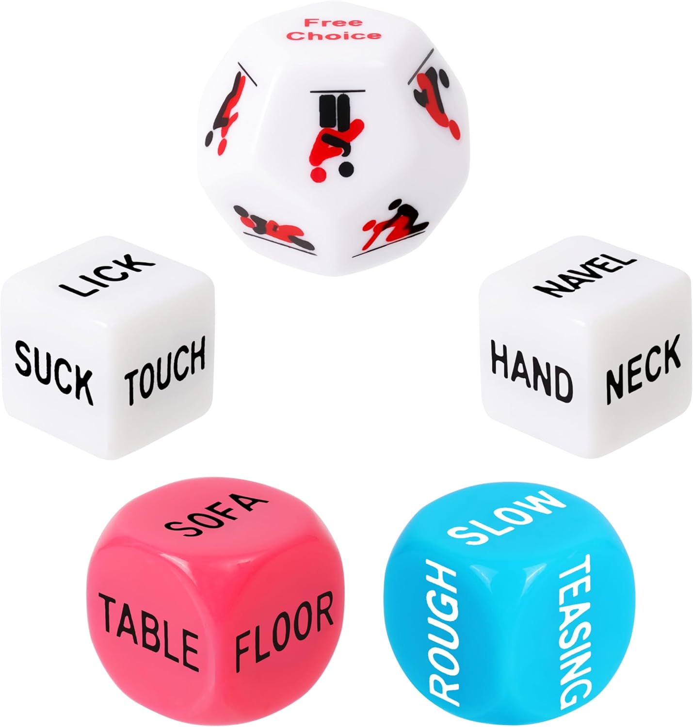 Romantic Naughty Dice Set for Adults Couple Funny Dice Couples Game for Anniversary Valentines Day Wedding Gift,Couple Game Choices Whtie