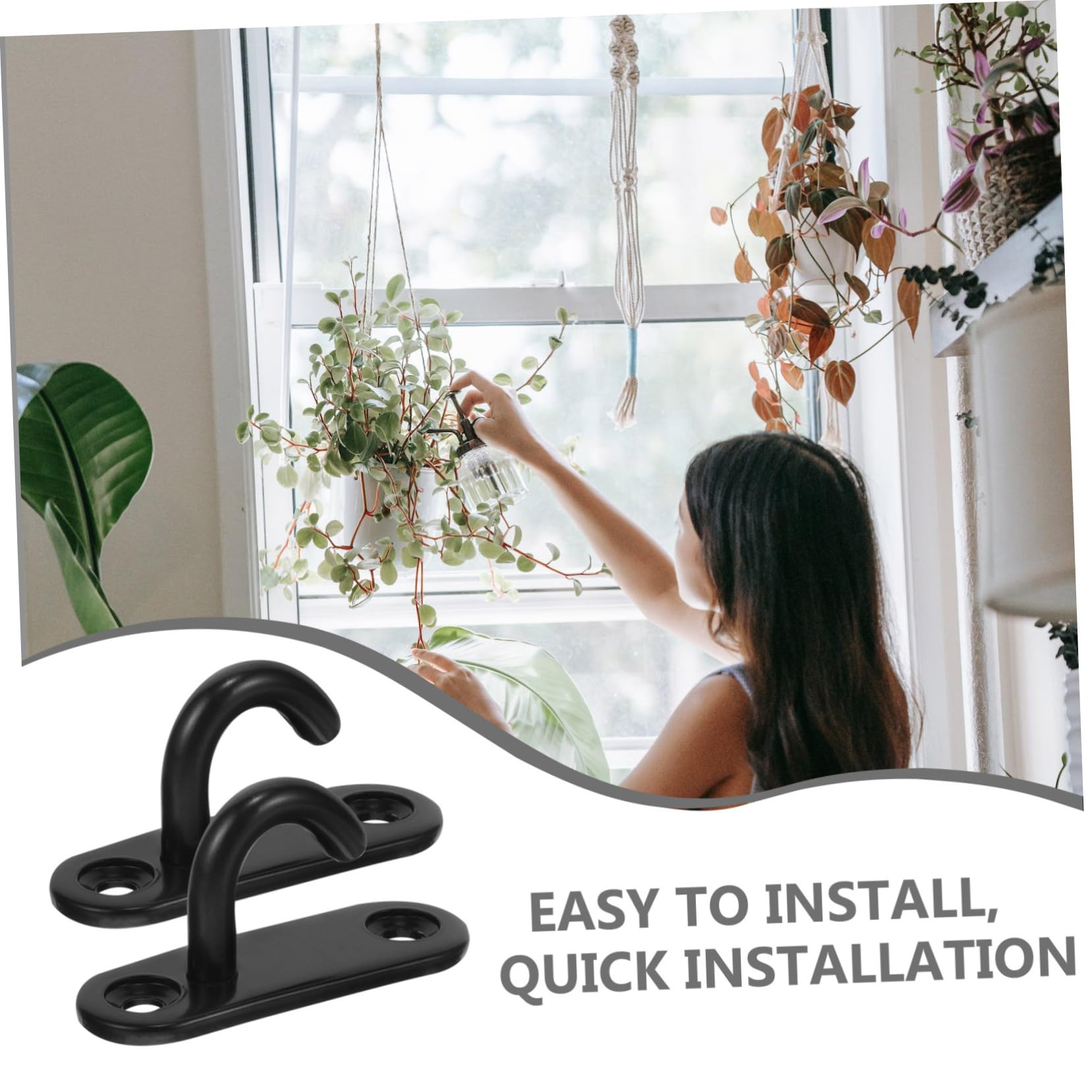 Toddmomy Sandsackhaken Klampenhaken Hängend Wand Rostfrei Montieren Groß Halter Abnehmbare Haken Pad-ösenhaken Polsterösen, Plattenhaken Du Haken Edelstahl 304 Black