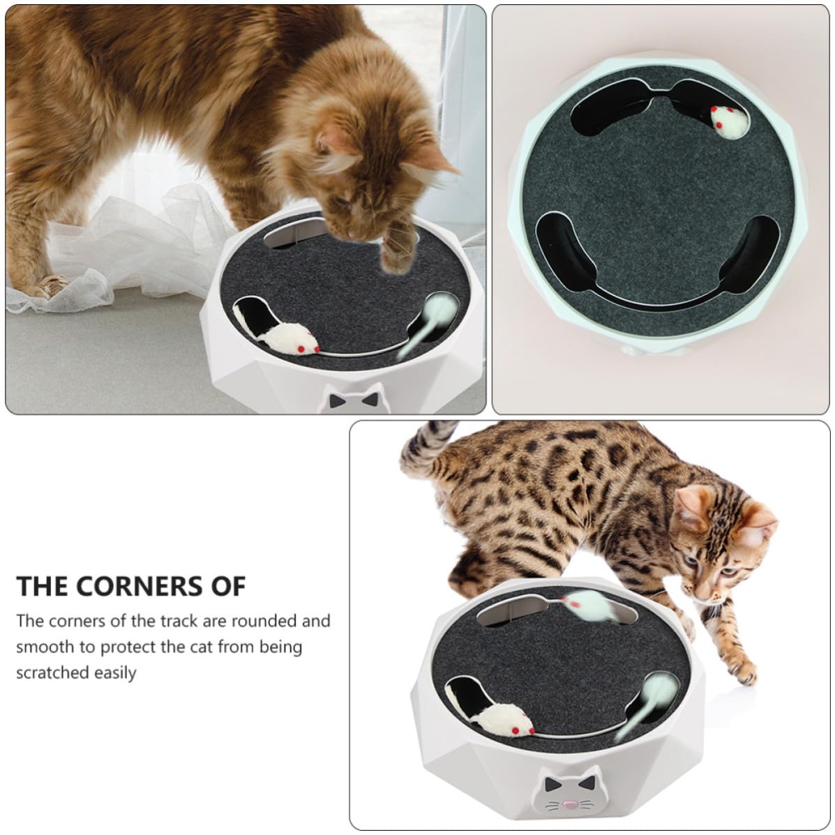 Juguete Eléctrico Interactivo para Gatos Forma de Ratón, Material Abs Portátil y Funcionamiento 3 Baterías AA, Adecuado para Entretenimiento y Ejercicio