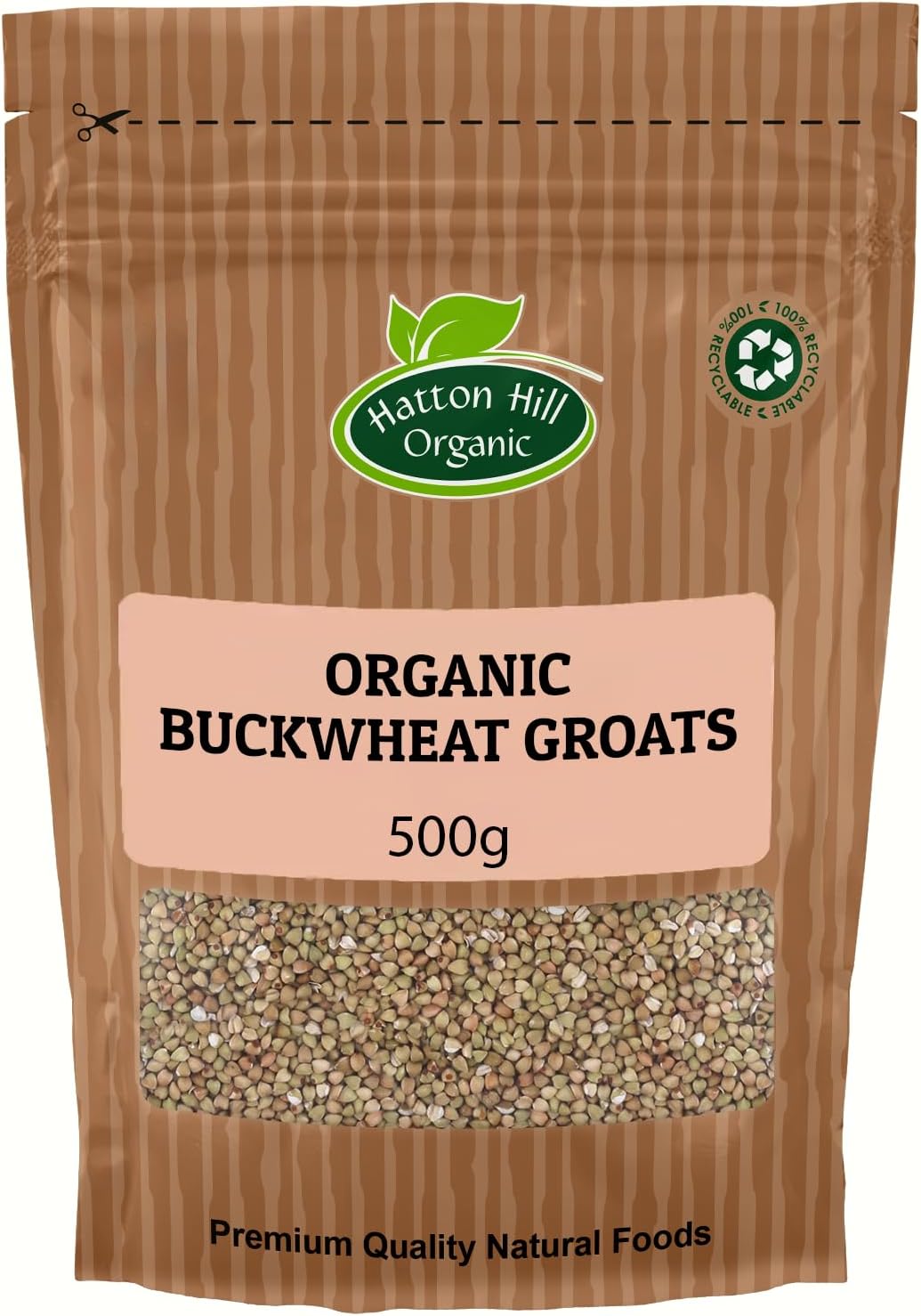 Organic Buckwheat Groats 500g by Hatton Hill Organic | Perfect for Porridge, Salads, Soups & Baking