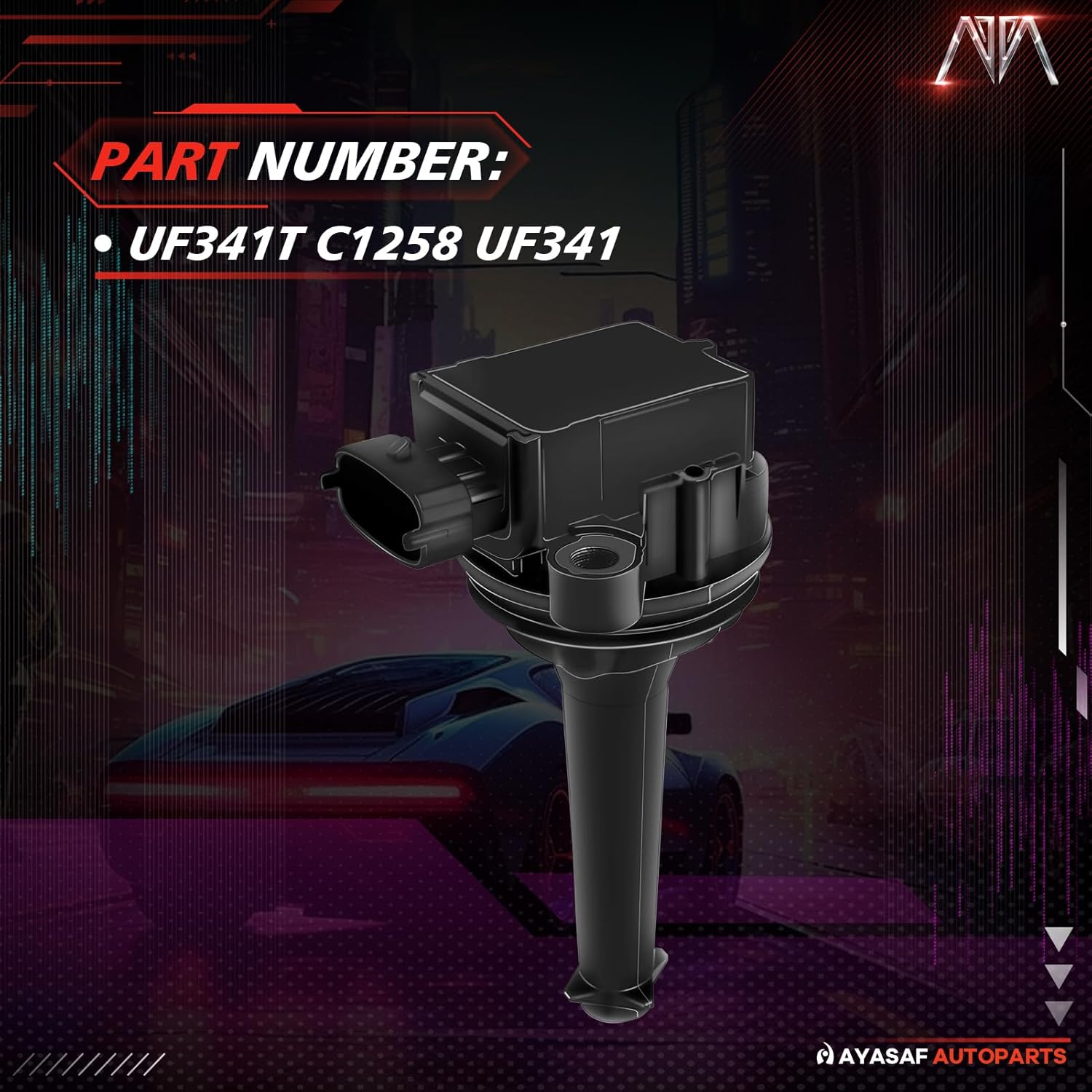 MAYASAF UF341T Ignition Coils [Pack of 5] for Volvo S60 C70 S70 V70 XC70 S80 XC90 fits 2.3L 2.4L 2.5L L5 C1258 UF343