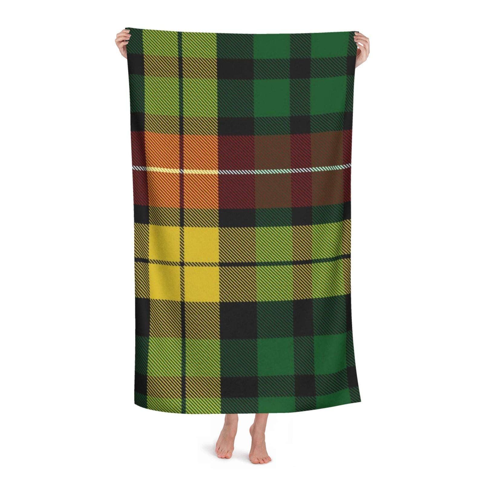 Serviette De Plage Tartan Outlander - Microfibre Douce, Séchage Rapide - 130x80 Cm - Idéale Voyage
