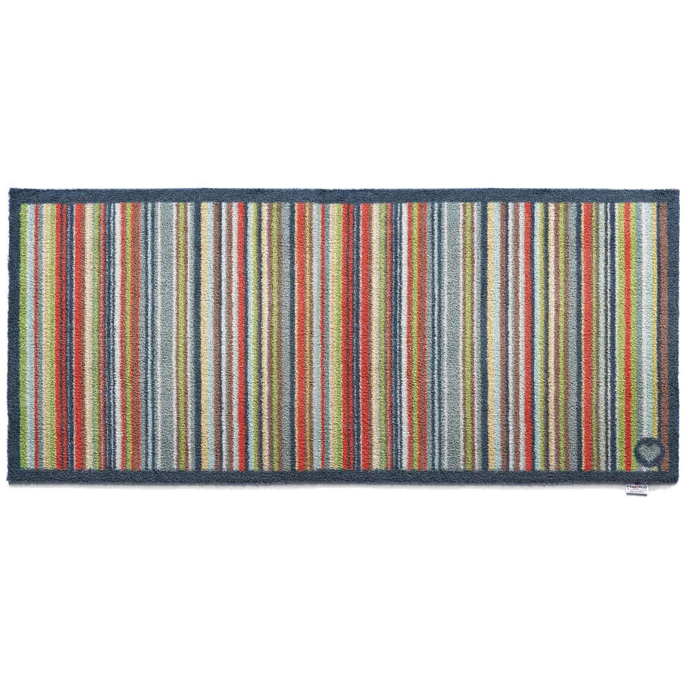 HUG RUG Washable Dirt Trapper Door Mat Kitchen Hallway Doorway, Made in the UK, Stripe 32 Runner 65X150