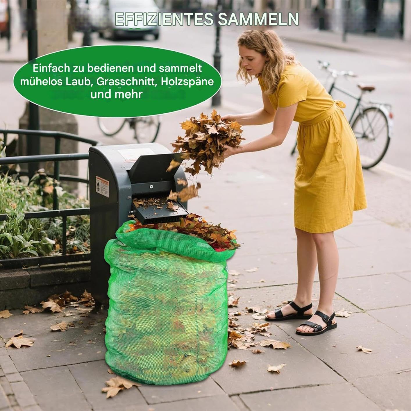 Worki Na Liście 4 Sztuki Duże Worki Wielorazowe Na Odpady Ogrodowe | Środo Do Sprzątania Ogrodu Ze Sznurkiem Na Taras Ścieżka Park Balkon Trawa
