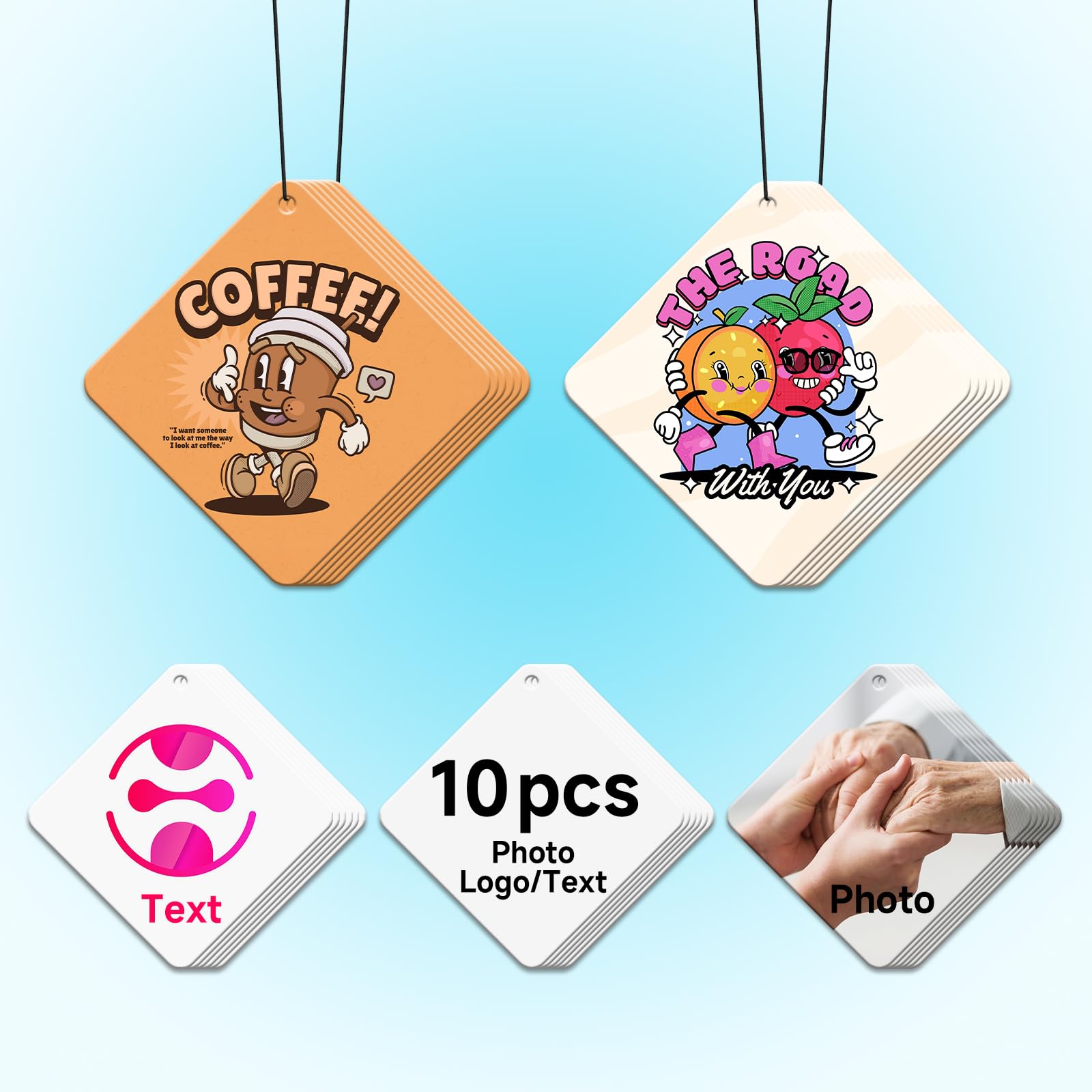 Bulk Custom Car Air Fresheners with Logo or QR Code