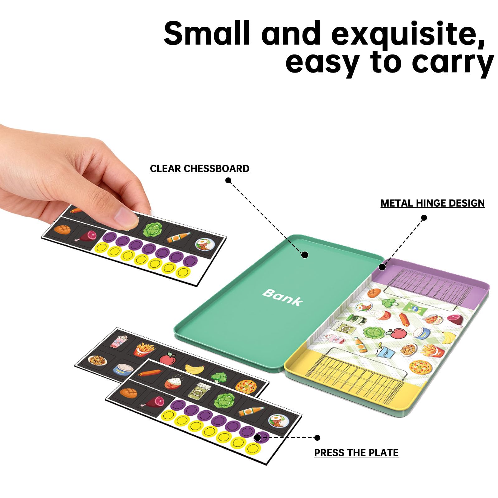 Magnetic Travel Game, Mini Board Games, Shopping List Game, Travel Size Games, Magnetic Travel Foldable Chess Board - Image 3