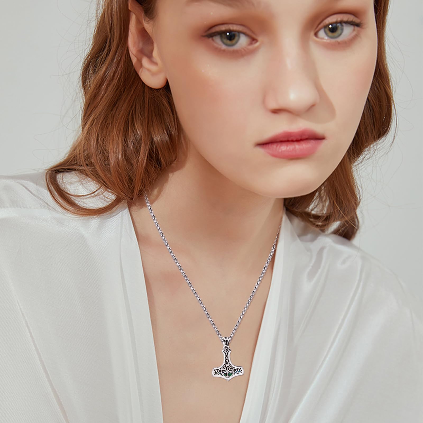 REDSUN Collana con ciondolo a forma di martello di Thor, a forma di freccia vichinga, in argento Sterling 925, con ciondolo a forma di croce vichinga, amuleto celtico, gioiello per uomo, figlio