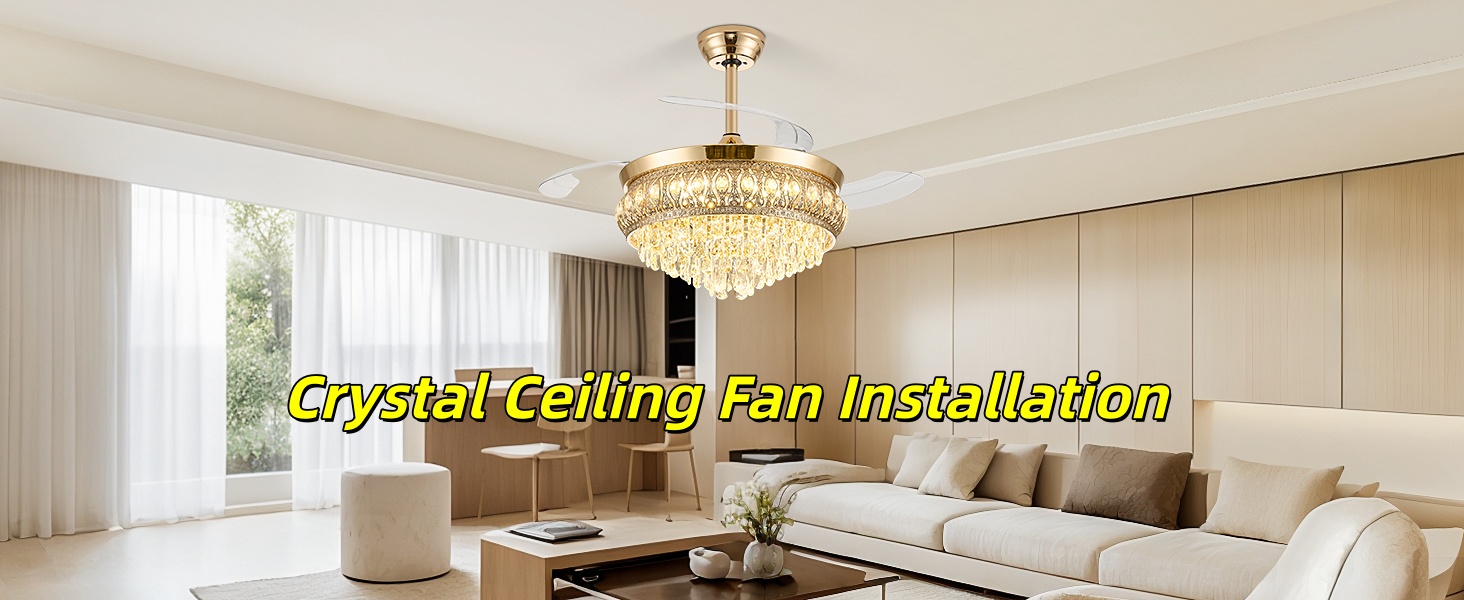 Image of 42 inch Chrome Fandelier Ceiling Fan with Light, Chandelier Fan
