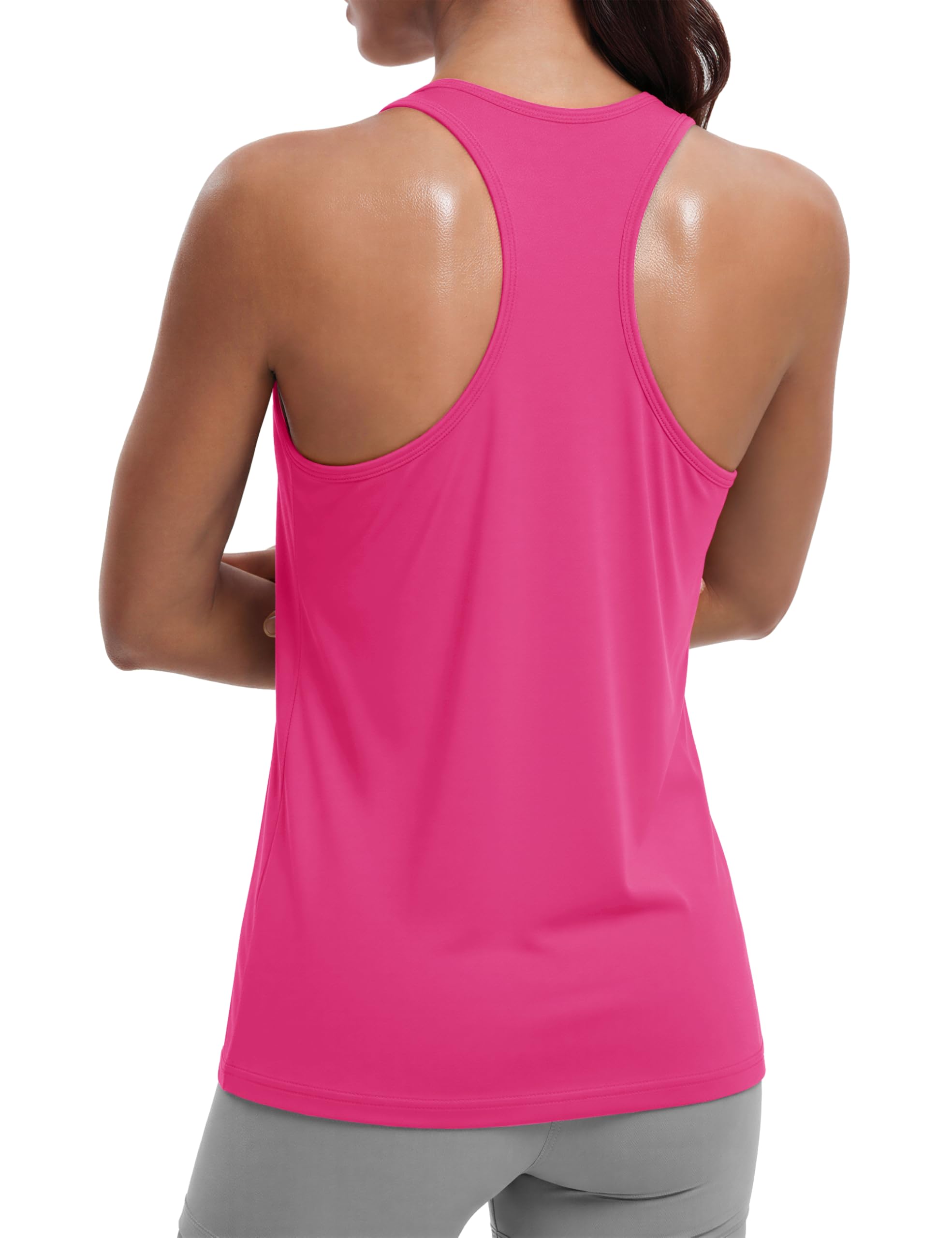 MAGCOMSEN Women's Workout Tank Tops Racerback Sleeveless Yoga Shirts Sun Protection UPF 80+ Gym Running Top — view 8