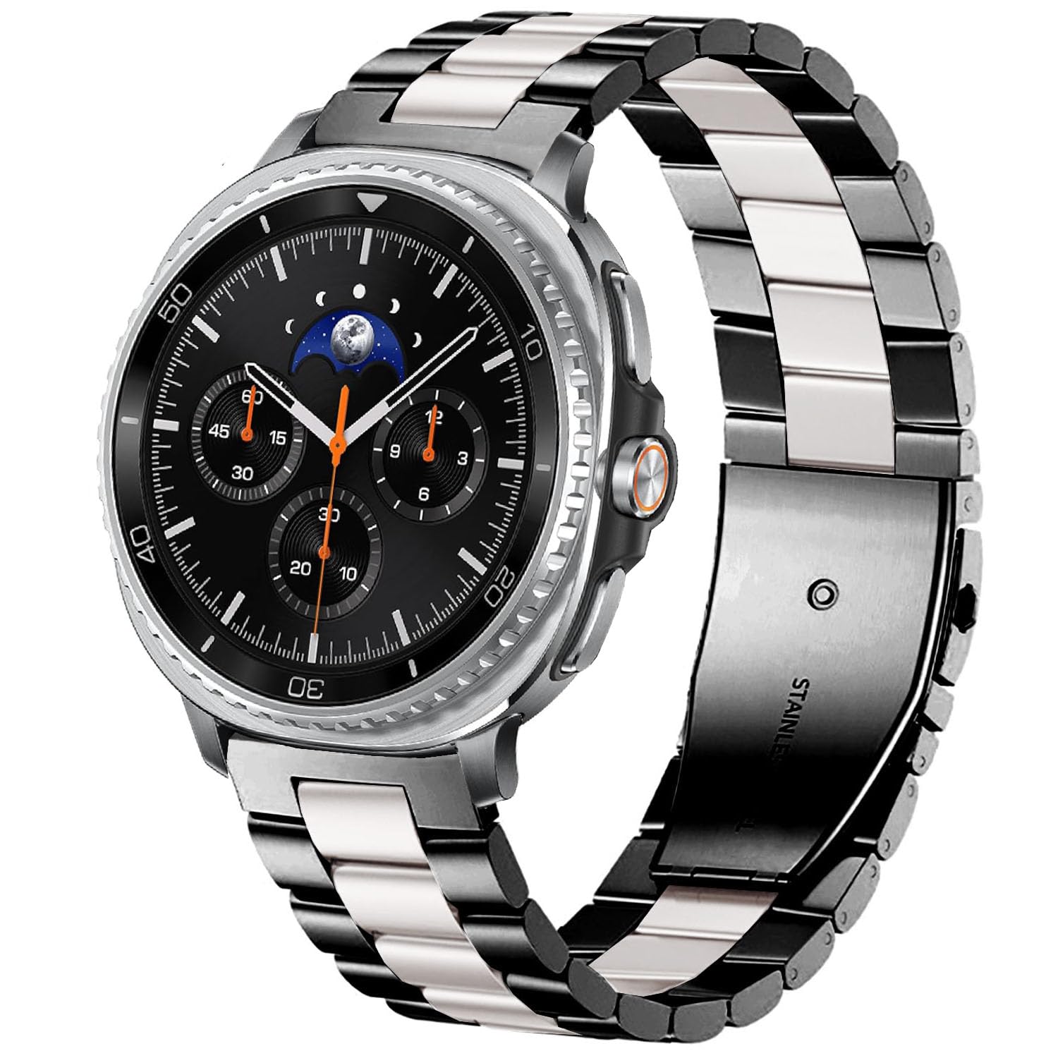 Correas de reloj compatibles con Samsung Galaxy Watch 8 de 40 mm, 44 mm, 8 Classic de 46 mm, correa de repuesto de metal de acero inoxidable sólido sin huecos para Galaxy Watch 8/8 Classic para