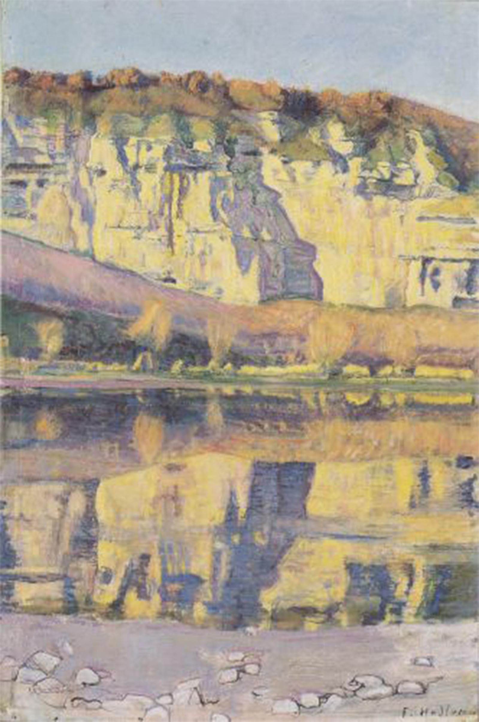 SERENDIPITP Vintage Wall Art Canvas Nordic Poster Canvas Print Picture Partie an Der Rhone by Ferdinand Hodler Wall Art Poster for Home Decor 60x90cm
