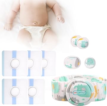 Umbilical Hernia Belt Kit for Baby, Infant Belly Button Band, Support Adjustable Navel Belly Band,Hernia Belt with 4 Compression Pads and 5 Navel Patches, Baby Belly Navel Patches, Hernia Patch