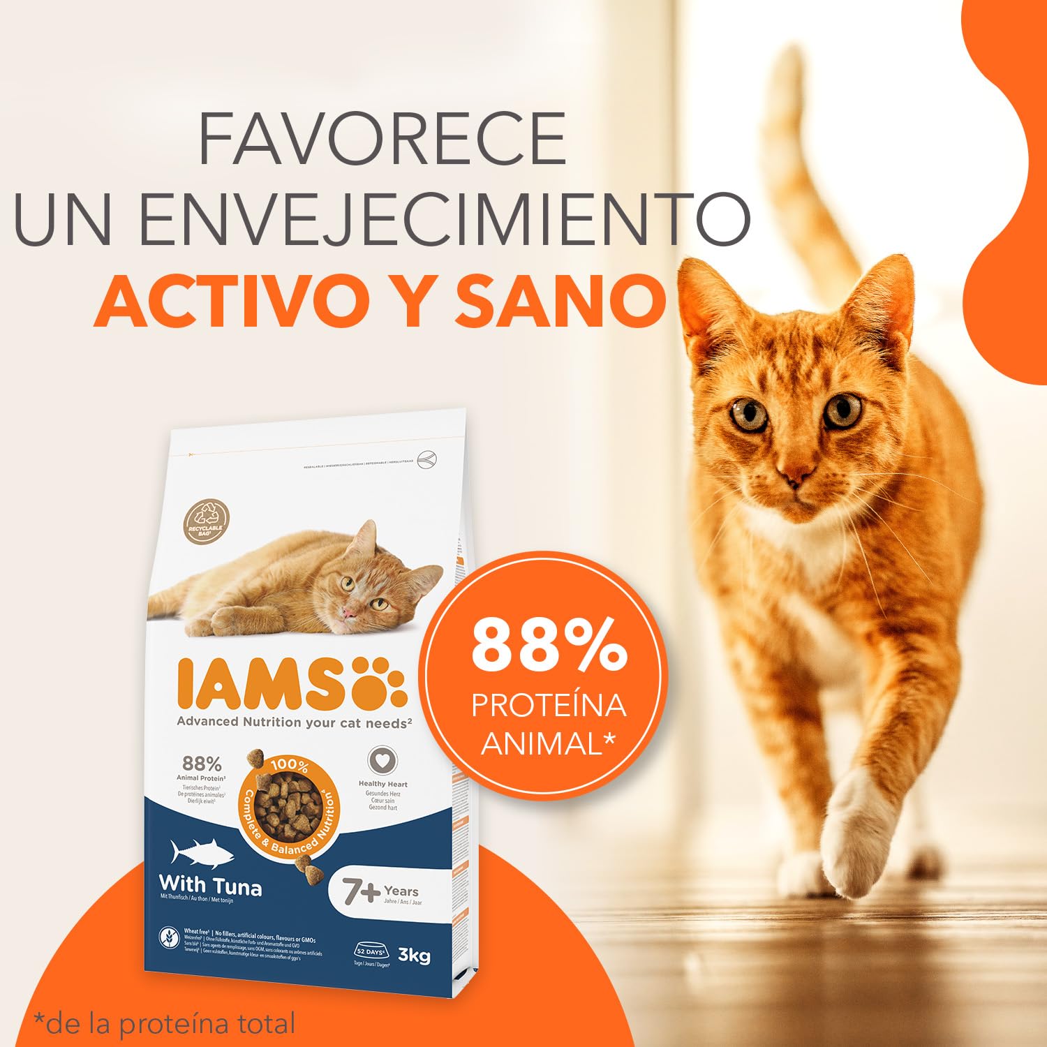 IAMS Alimento Seco para Gatos Senior con Atún, 10kg