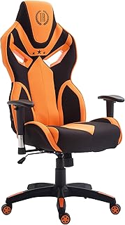 CLP Sedia Racing Ufficio Fangio I Poltrona Gaming In Stoffa Regolabile Con Braccioli I Sedia Gamer Ergonomica, Colore:nero/arancione