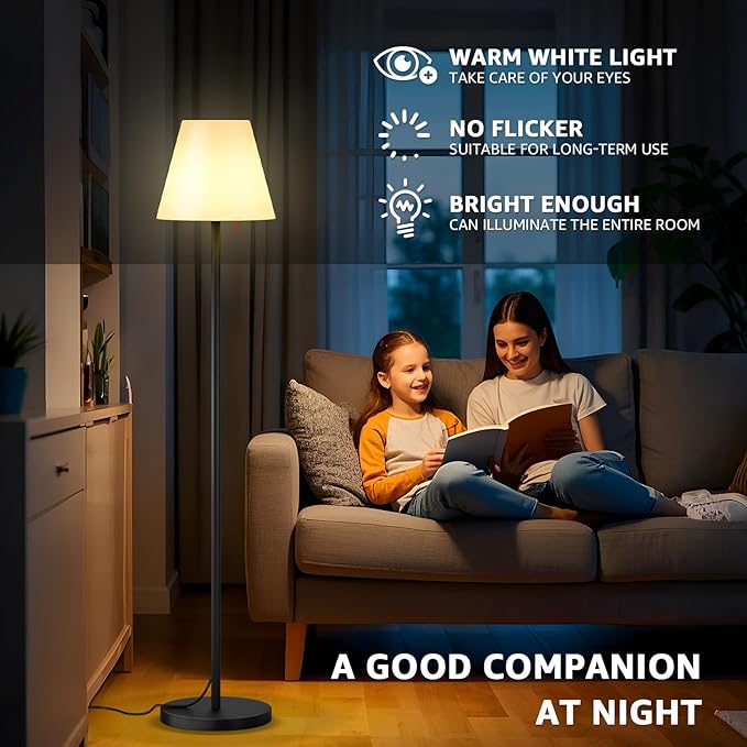 MALUX MALUX LED Floor Lamp, USB, Dimmable, Warm White and RGB, Ideal Decoration for Your Home, Hotel, Dining Table and Garden (Black) photo 2