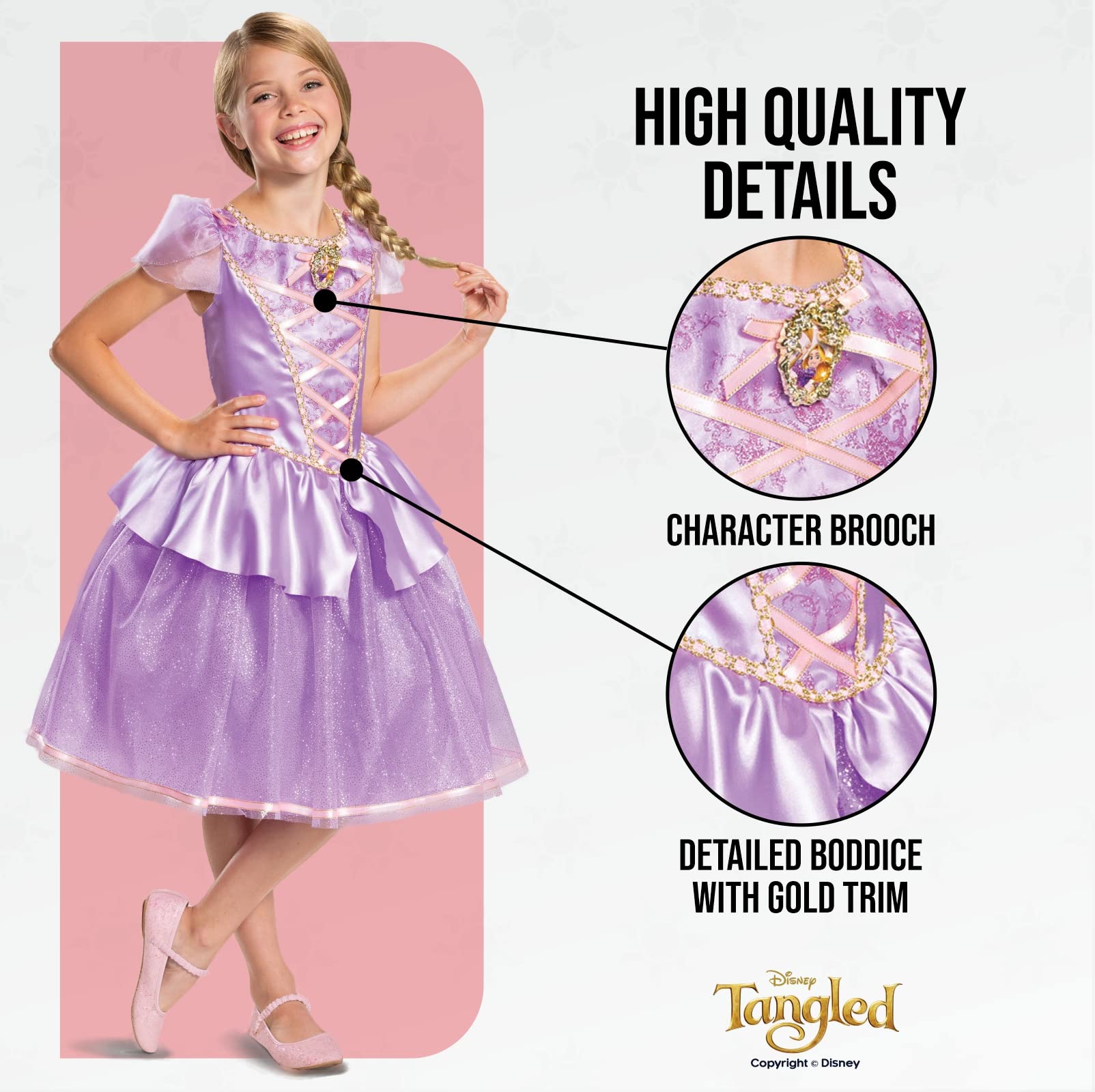 Disney Official Deluxe Rapunzel Dress Up For Girls Rapunzel