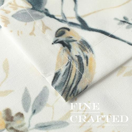 Miniatura 7 de VOGOL Cenefa y cortinas con patrón de pájaros y flores grises, decoración rústica para el hogar, para granja, cocina, sótano, baño