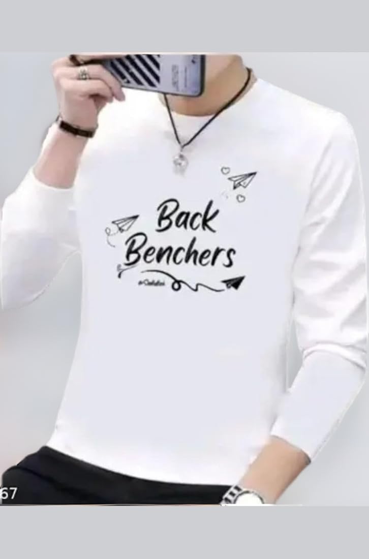 Full Sleeve Tshirt for Men | Colorblock T Shirt for Men| Full Sleeve Regular Fit T-Shirt | Men's Full Sleeves T Shirts White