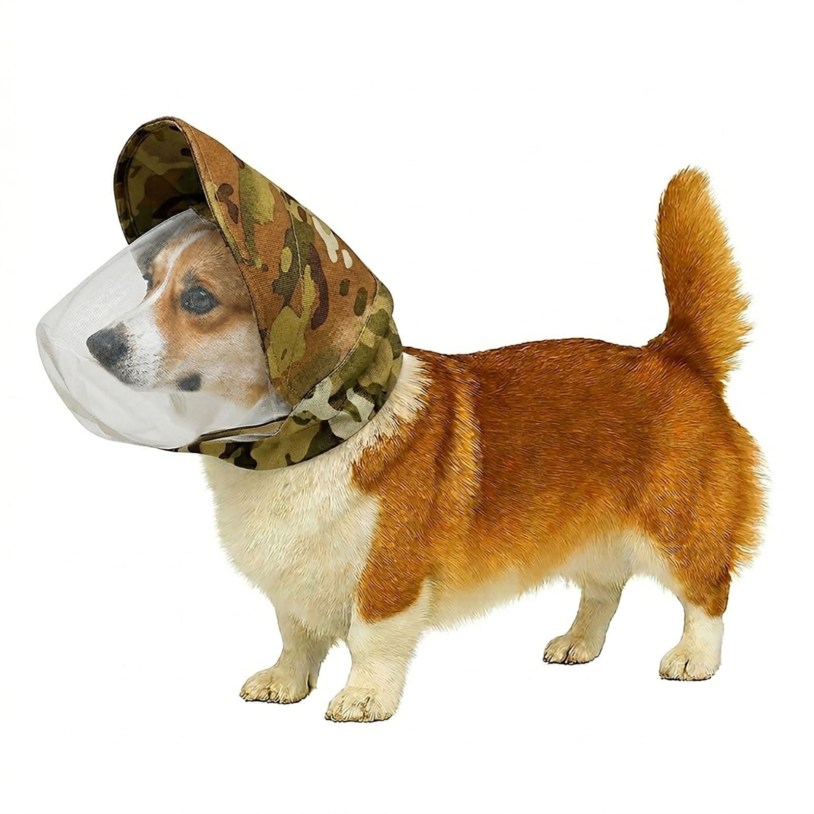 Colenumone Dog Mask for Outdoor Safety Vet-Recommended Mesh Field Guard for Protection Against Foxtails,Grass Seeds and Debris Breathable,Lightweight Adjustable Camouflage XL