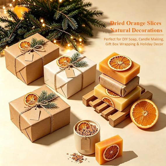 Dried Orange Slices, Low temperature drying Handmade Fruit Tea, Edible Edible Dried Orange Slices For Cake Decoration, Potpourri, Candle Crafts, Table Scatters (250g/8.8oz) (Orange)
