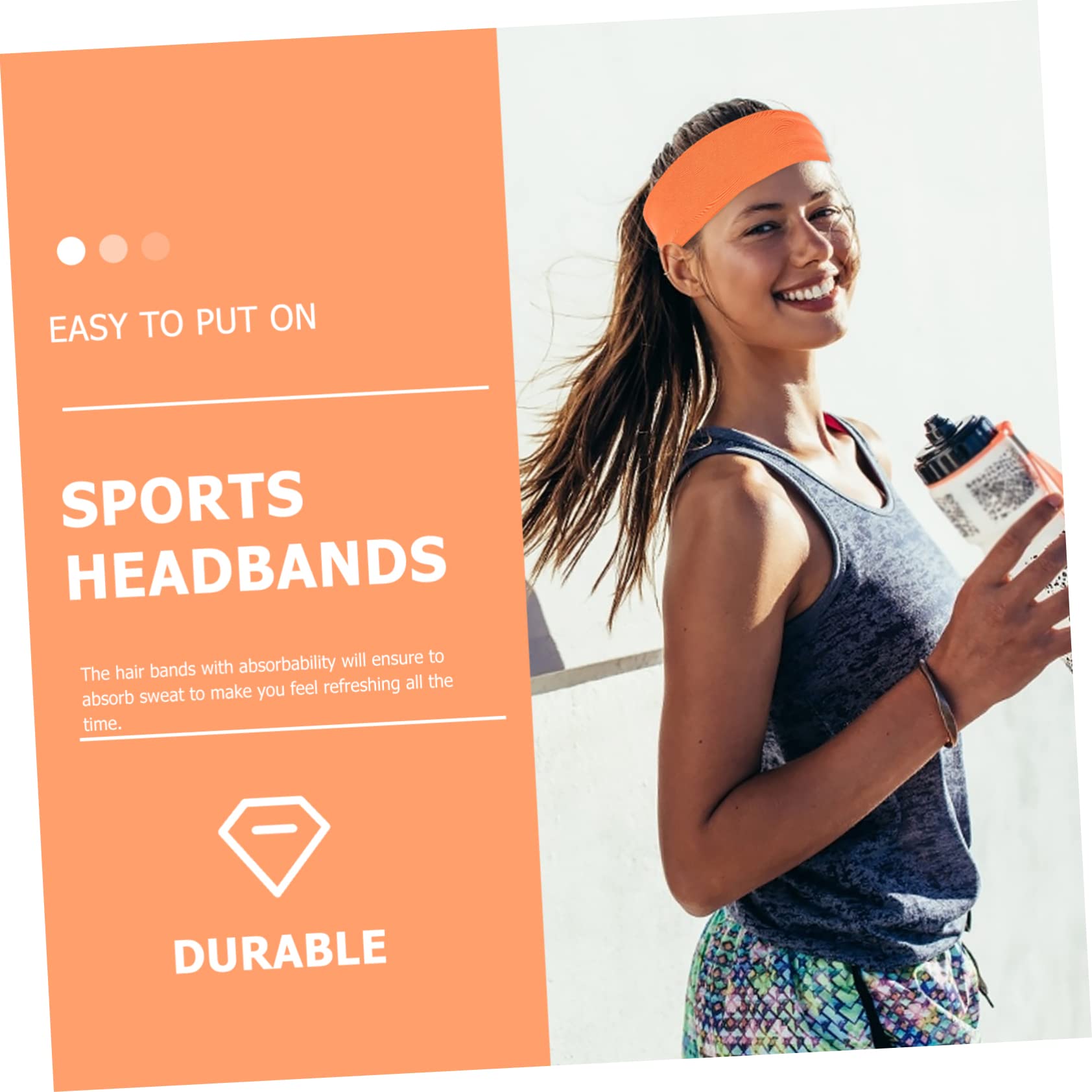 BESPORTBLE 8pièces Bandeaux Absorbants De Transpiration Élastiques De Sport Et Yoga Accessoires De Fitness Unisexes