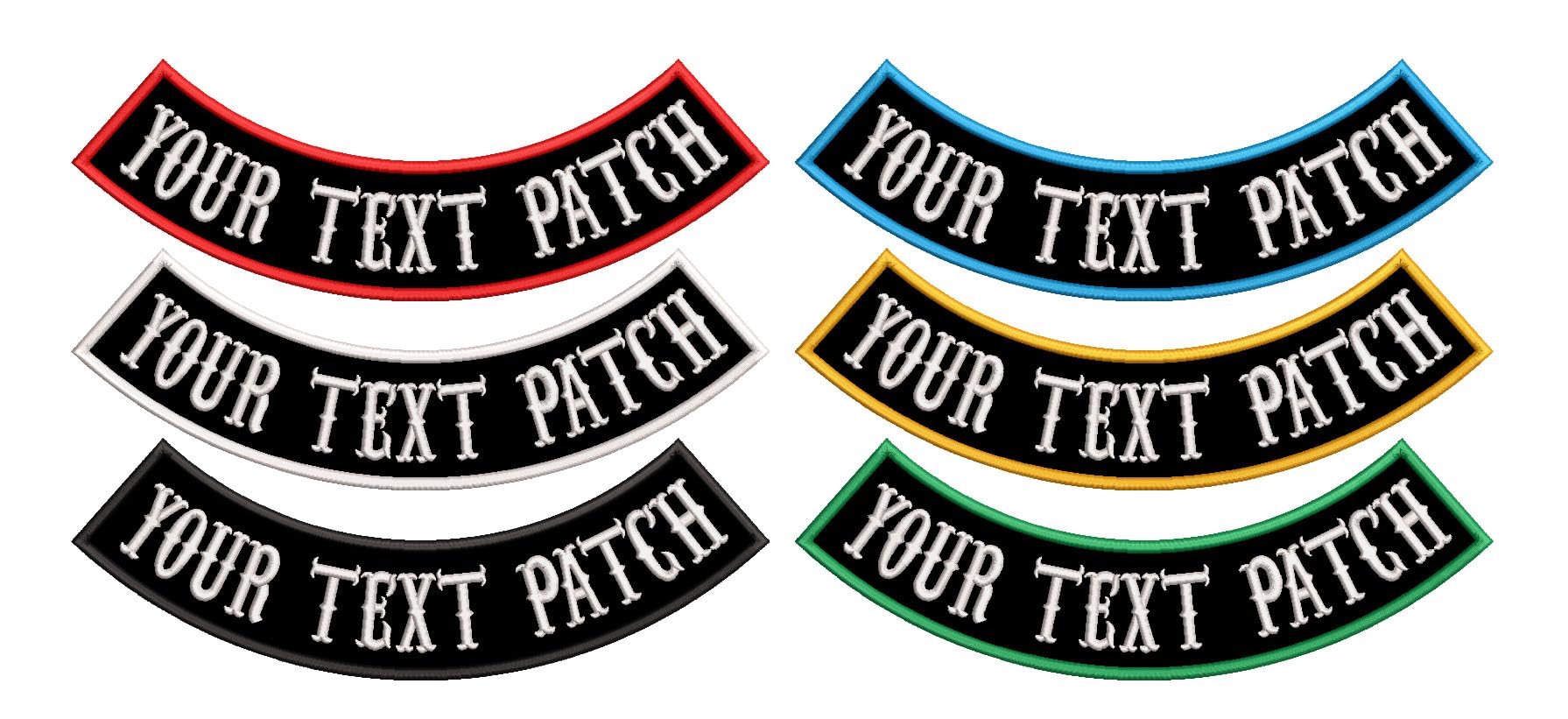 1 Pcs Bottom Custom Embroidered Biker Patches, Personalized Embroidery Rocker Patch Rider Motorcycle Patches for Veterans Vest or Jacket (Black)