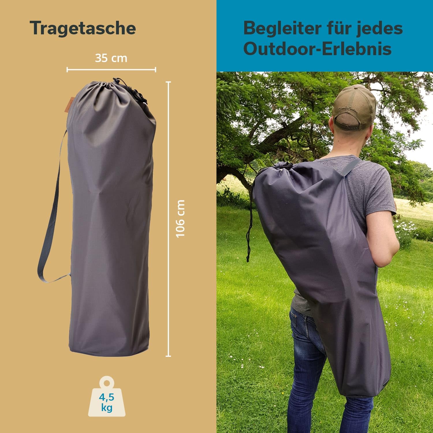 Skandika Moonchair XL/Mala Campingstuhl, bequemer Klappsessel inkl. Tragetasche | Klappbarer Stuhl mit Robustes Stahlgestell | Indoor und Outdoor Stuhl für Garten, Balkon, Reisen