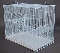 Vista 8 de Jaula de transporte de animales de 3 niveles fácil de transportar, plegable para hurones, chinchillas, planeadores de azúcar, ratas, ratones