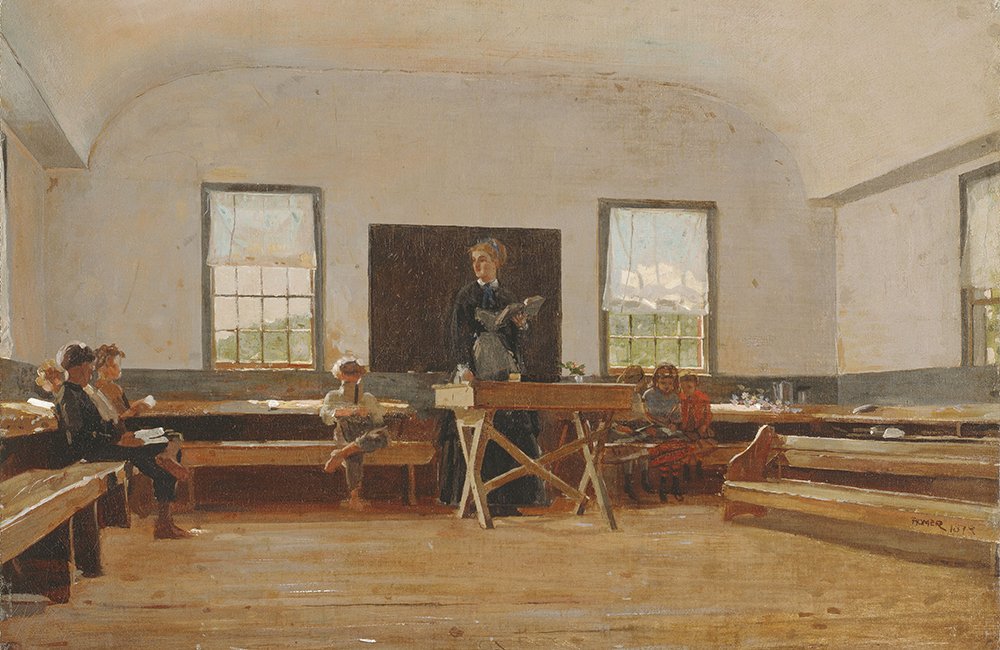 Winslow Homer Country School œuvre semi-gloss de prestige