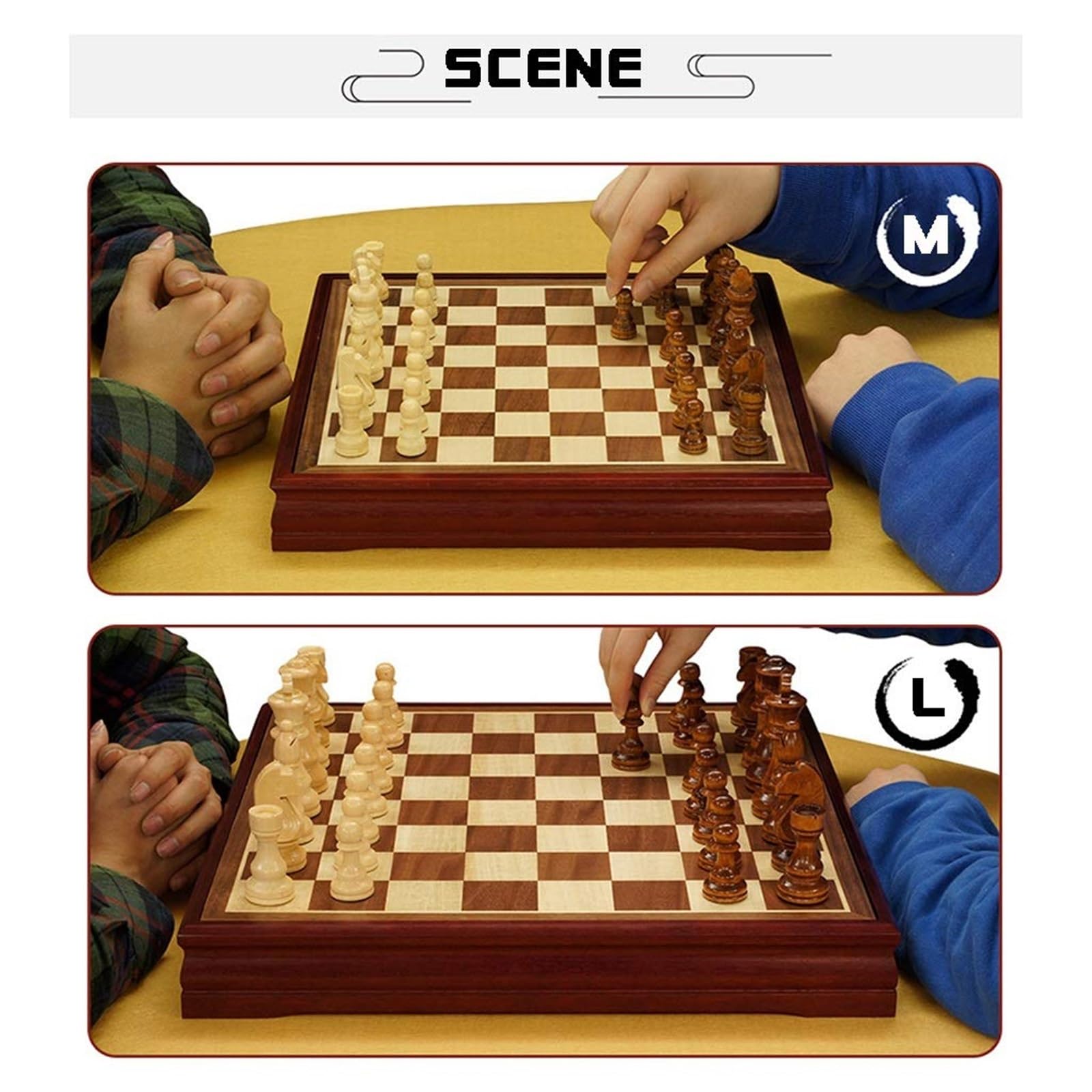 Scacchiera in legno intarsiato con pezzi in legno, design a dondolo, set di scacchi for adulti e bambini, regali da uomo scacchiera portatile(4inch)