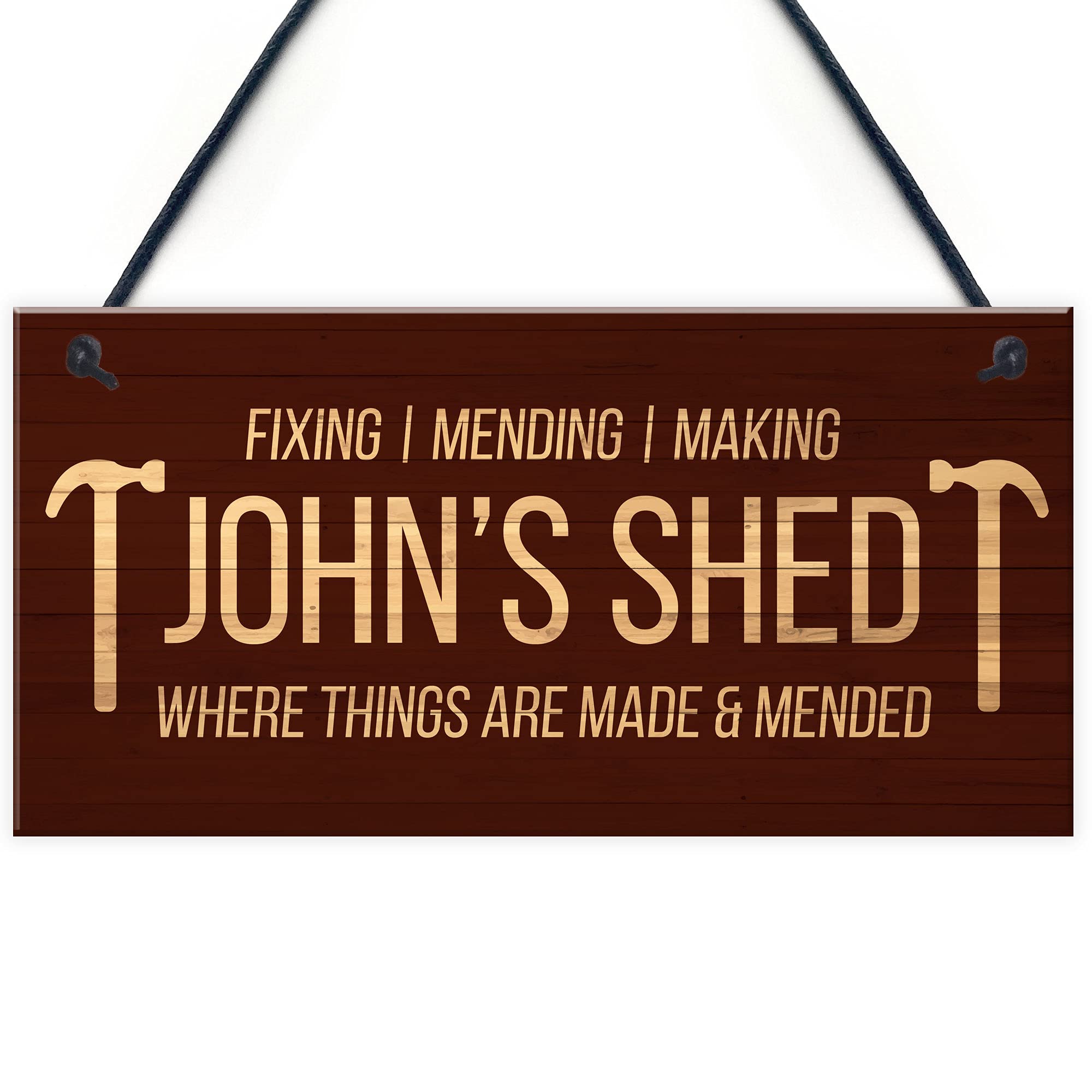 Red Ocean PERSONALISED Garden Shed Sign Gift For Him Man Cave Garden Sign Gift For Dad