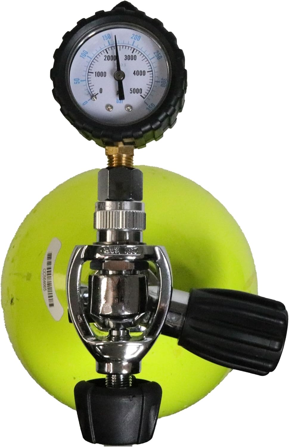 Scuba Choice Scuba Diving Yoke Tank Pressure Checker 5000 PSI 350 BAR – Accurate Pressure Gauge for Yoke Valve Tanks 7" Long 2-1/4" Wide – Made in Taiwan