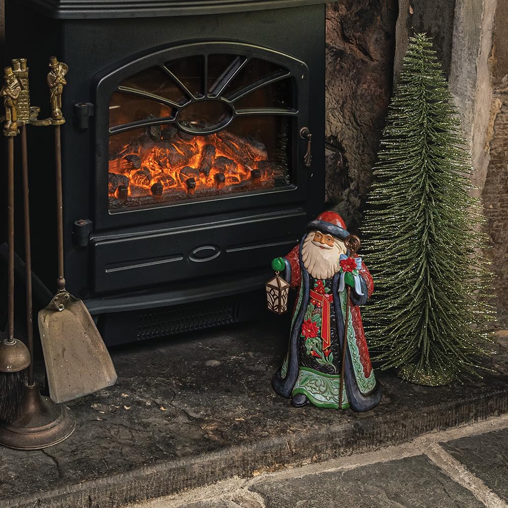 Enesco Jim Shore Heartwood Creek Holiday Manor Weihnachtsmann mit Stock und Laterne, 25,4 cm, mehrfarbig