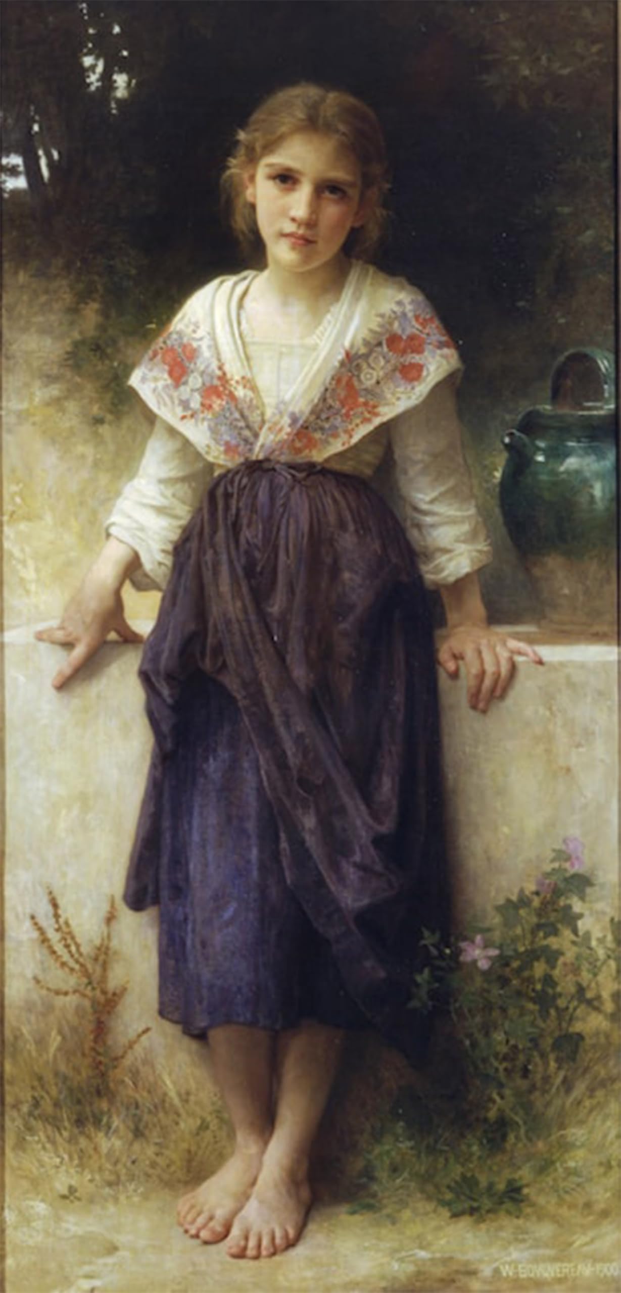 Posteriik No Frame Famous Modern Artwork Art Mural Un Moment De Repos By William Adolphe Bouguereau Oil Paintings Pictures For Home Decor 60X90cm