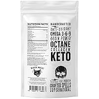Vista 4 de Black Magic Coffee Creamer - Colágeno alimentado con hierba, ghee, omega, proteínas, cafeína y cúrcuma, apto para dieta keto y paleo, sabor a crema