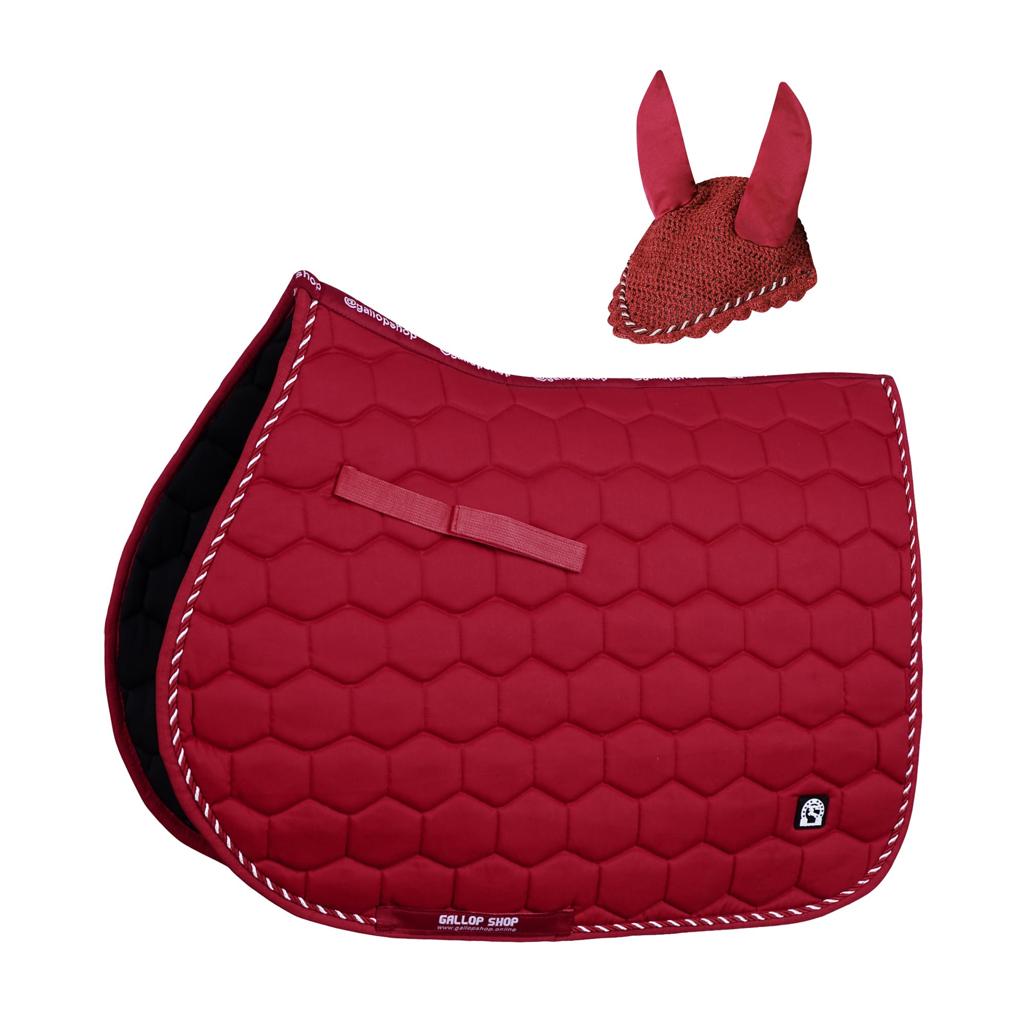 General Saddle Pad for Horse, Football Box Design (Maroon, Full)