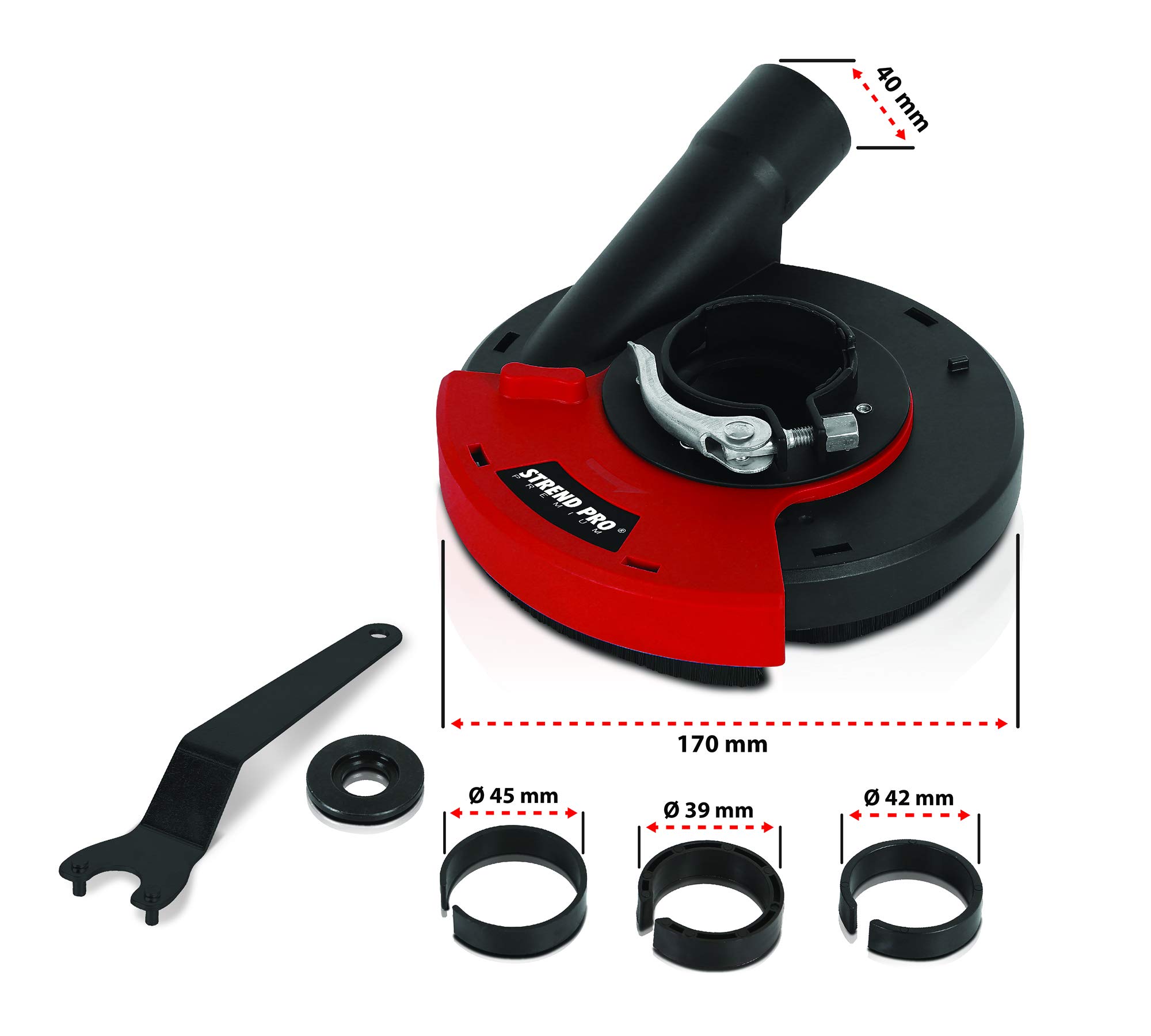 Hotte aspirante pour meuleuse d'angle 125mm / 115mm | FIT UNIVERSEL | aspiration flexible pour disque diamant 125mm | aspiration Meuleuse d'angle | Accessoires pour meuleuse d'angle