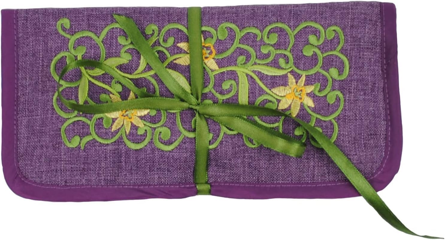 Justina Claire Purple Jewelry Roll In A Daffodils Design