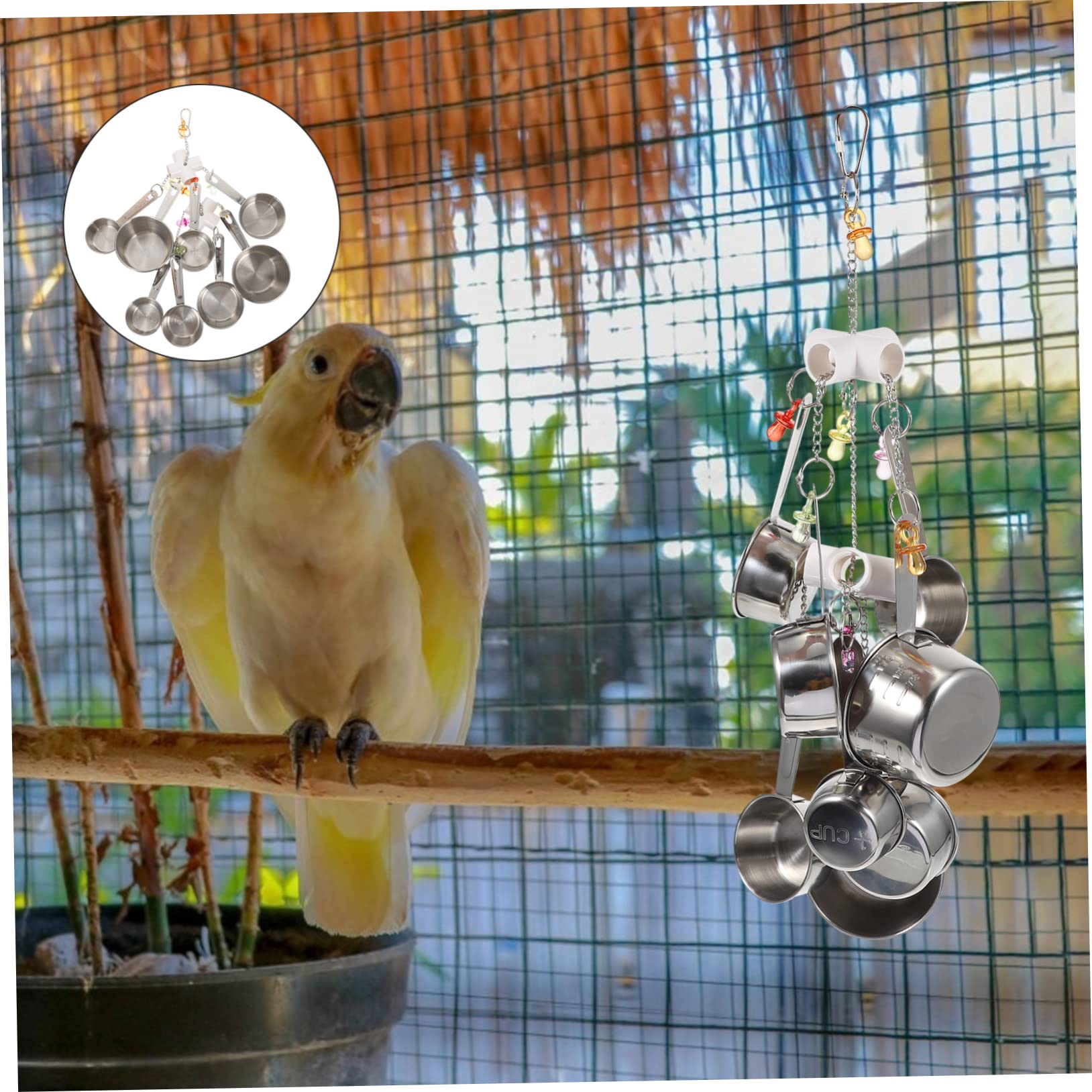Papageien Kauspielzeug zum Kauen und Zähneknirschen, Hängespielzeug | Edelstahl, 1 Stück, für Papagei und Haustier Vogel, Käfigaufhängung, Beißspielzeug, Zubehör