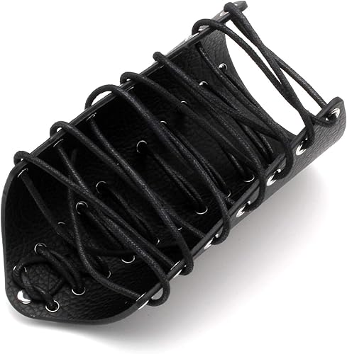 Miniatura 3 de MILAKOO 2 piezas de cuero negro para hombre correa ancha para el brazo brazalete ajustable Multi color talla única Negro