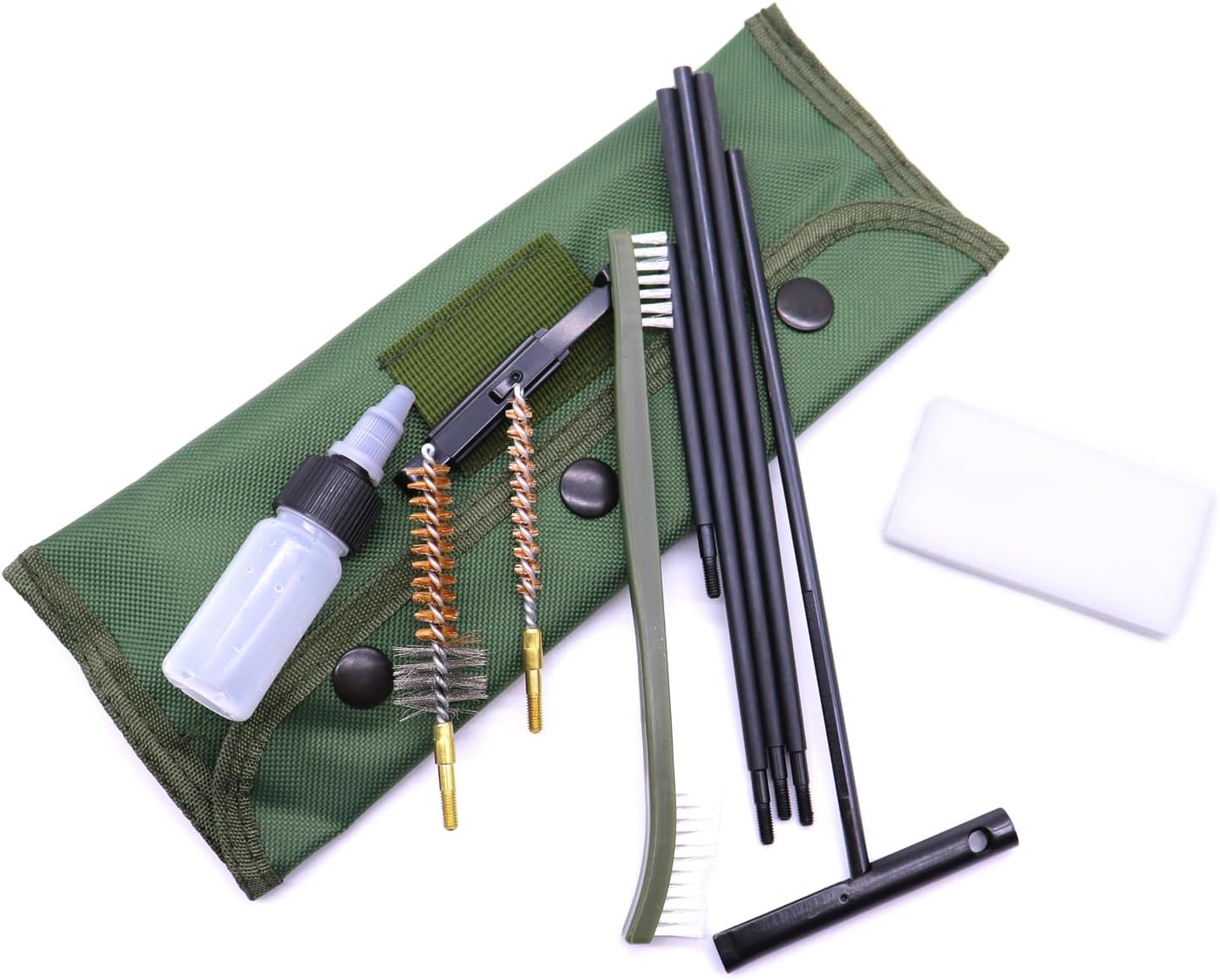 Cleaning Kit Set Cleaning Kits Portable Clean Kit Supplies for 5.56mm/ .223/ .22 Cal with Olive Green Bag