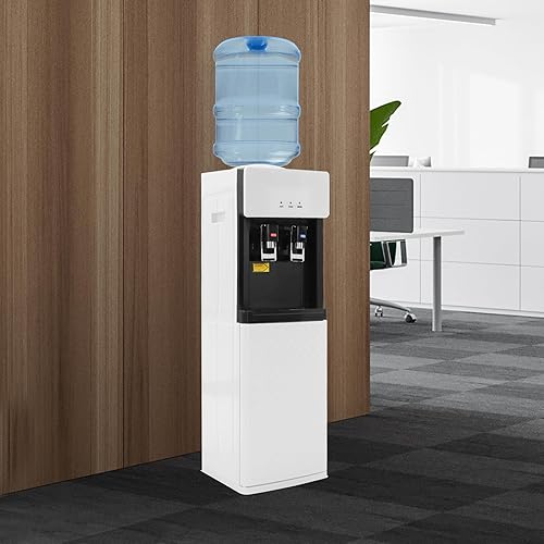 Miniatura 8 de Dispensador de enfriador de agua de carga inferior, enfriador de agua de pie de piso blanco con 2 ajustes de temperatura, agua de temperatura