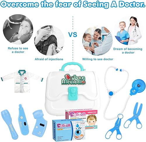 Miniatura 4 de Kit de médico de juguete para niños, juego de simulación, juego de médico, juguetes para niños pequeños, juego médico para disfrazarse, juego de