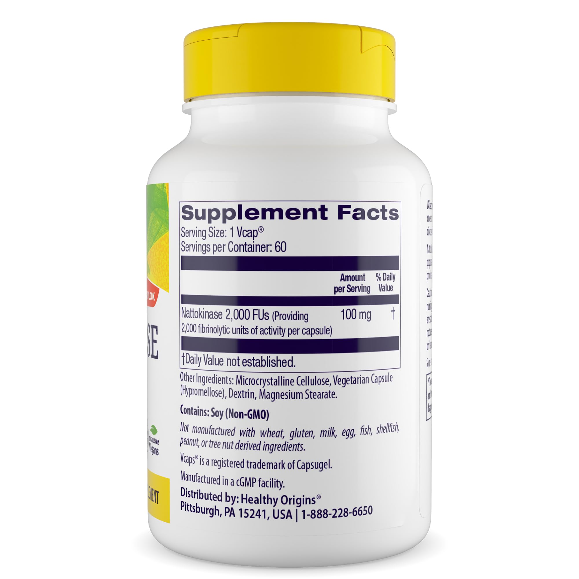 Healthy Origins Nattokinase 2,000 FUs 100 mg, 60 Veggie Caps — Amazon image 3