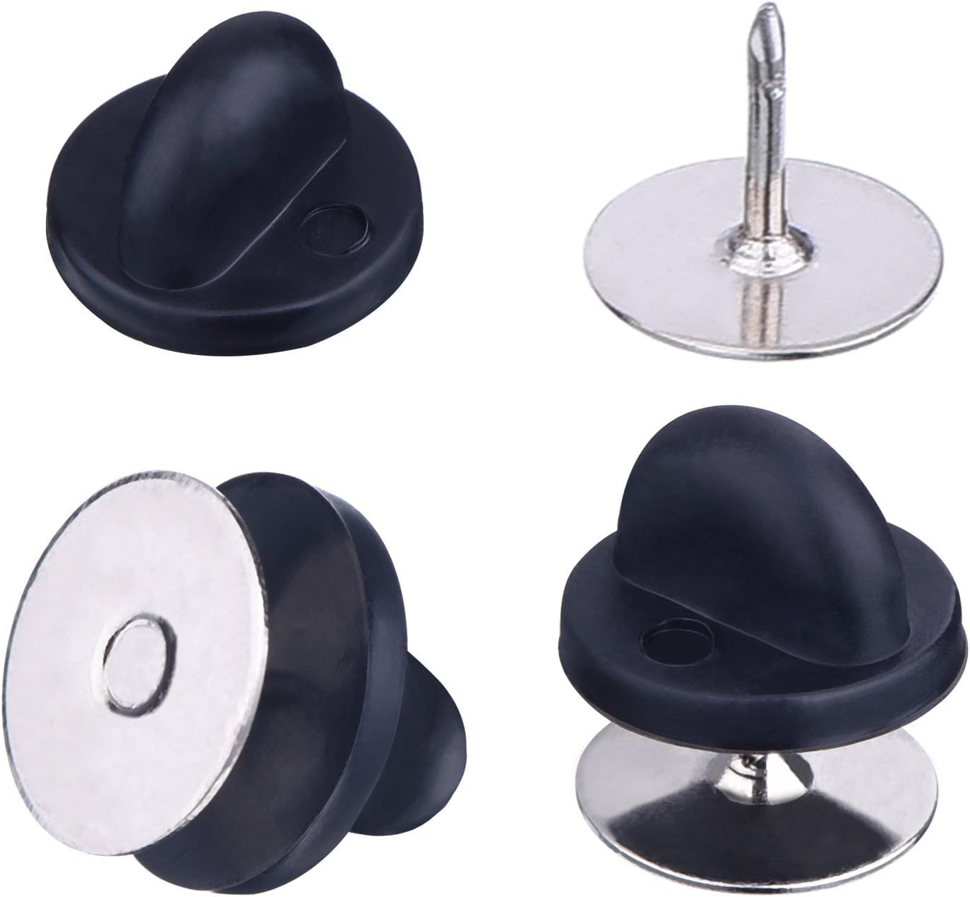 eBoot Tie Tacks Blank Pins with PVC Rubber Pin Backs (50)