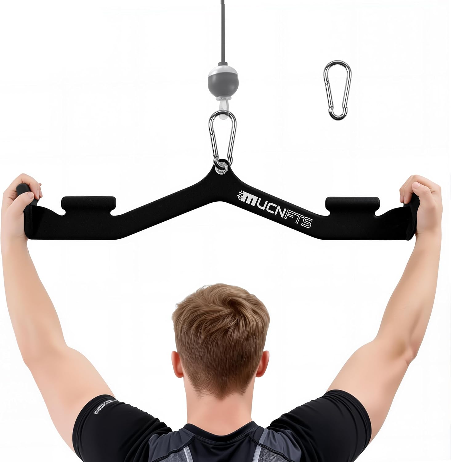 LAT Pulldown Attachments, Thickened Ergonomic Back Tricep Training Handle, LAT Pull Down Bar for Press Down Exercises, Cable Attachments for Gym and Home